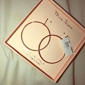 Sterling silver rose gold hoop earrings